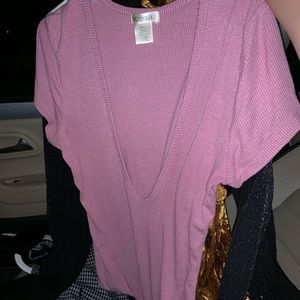 Plunging purple bodysuit